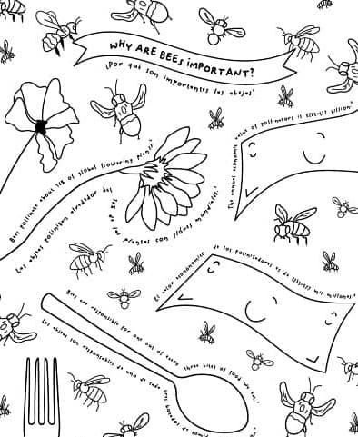 Building 4 Bees Coloring Page
